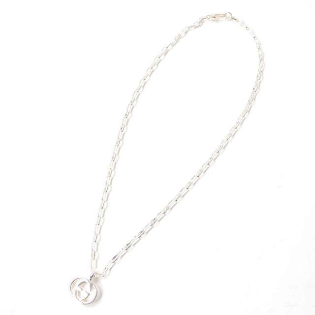 極美品☆GUCCI グッチ 295710 インターロッキングG Ag925 チェーン 