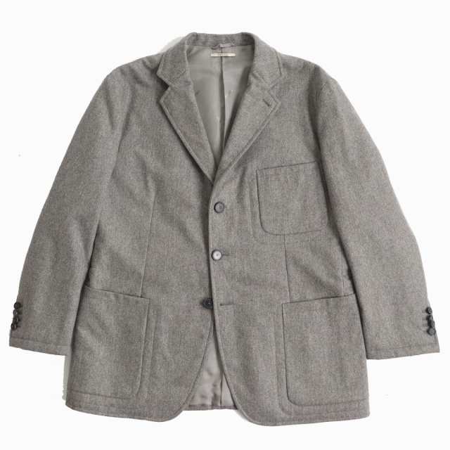 極美品△正規品 HERMES エルメス 2018年 中綿入り シングルジャケット/テーラードジャケット 3B 本切羽 メンズ グレー 56 イタリア製の通販は
