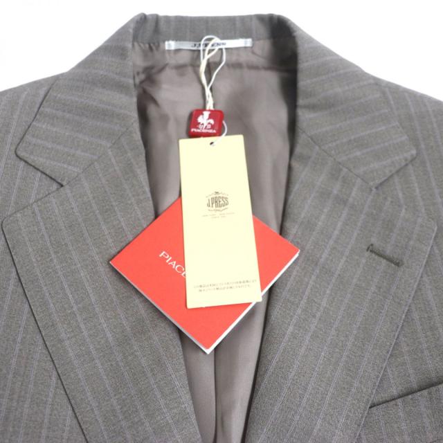 【ドンドン見直し】未使用品▼定価143000円 ジェイプレス ストライプ PIACENZA社製生地使用 ウール×シルク シングルスーツ 36L　正規品 ドンドン見直し】未使用品▽定価143000円 ジェイプレス ストライプ