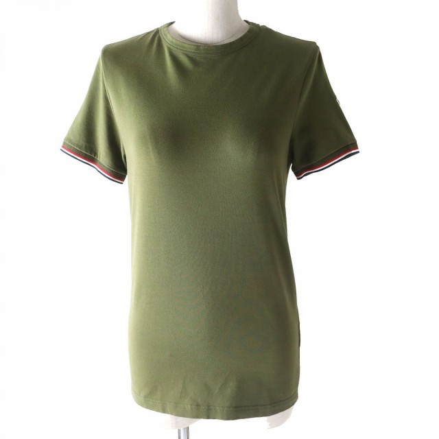 極美品△正規品 19SS MONCLER モンクレール MAGLIA T-SHIRT スリムフィット ロゴワッペン クルーネック 半袖 リンガーTシャツ カーキ Sの通販は 14,839円