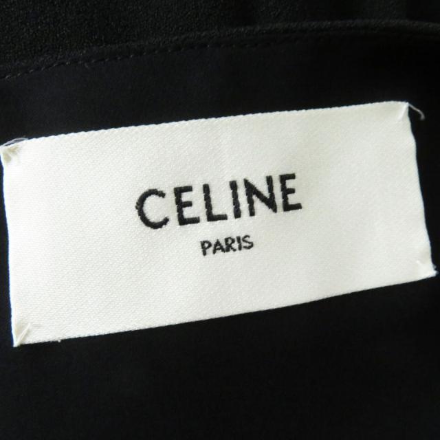 【ドンドン見直し】極美品◎正規品 フランス製 CELINE セリーヌ 2R412865C キャップスリーブ付きフルイドドレス　34 定価275000円 ドンドン見直し】極美品◎正規品 フランス製 CELINE セリーヌ
