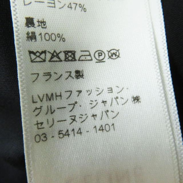 極美品◎正規品 フランス製 CELINE セリーヌ 2R412865C キャップスリーブ付きフルイドドレス／ワンピース ブラック 34_7