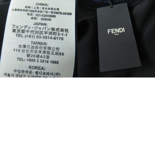 FENDI - 未使用品☆正規 フェンディ 19年 FS7126 FFロゴ/ズッカ柄 モックネック シルク100％ フレンチスリーブ ブラウス ブラック 36 ブルガリア製 未使用品☆正規 フェンディ 19年 FS7126 FFロゴ/ズッカ柄 モック