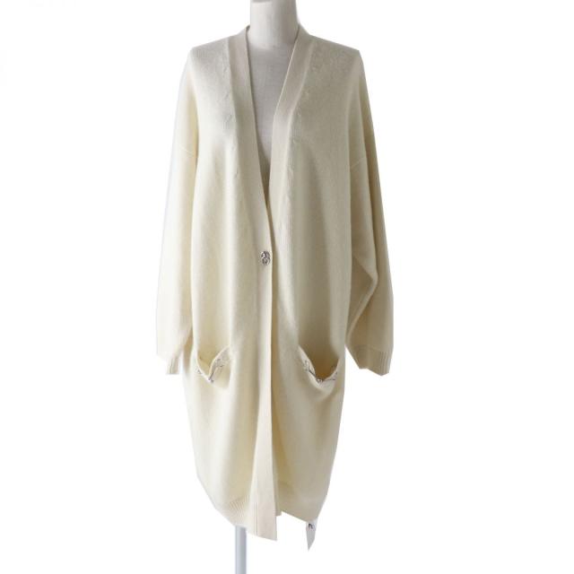 【ドンドン見直し】未使用品◎正規品 22年 エルメス 2E2104D1 シェーヌダンクル カシミヤ100％ ロングニットカーディガン 36 タグ付き