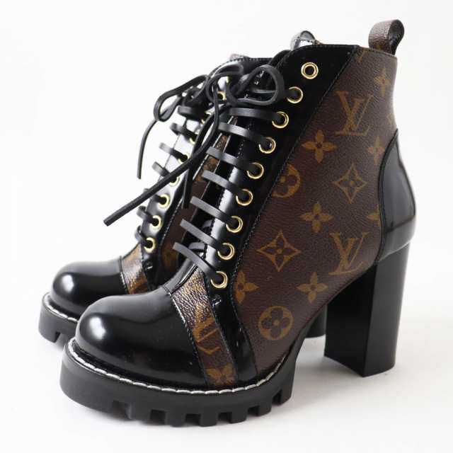 極美品◎イタリア製 LOUIS VUITTON ルイヴィトン レディース スタートレイルライン モノグラム ブーツ ショートブーツ 37 箱・保管袋付きの通販は