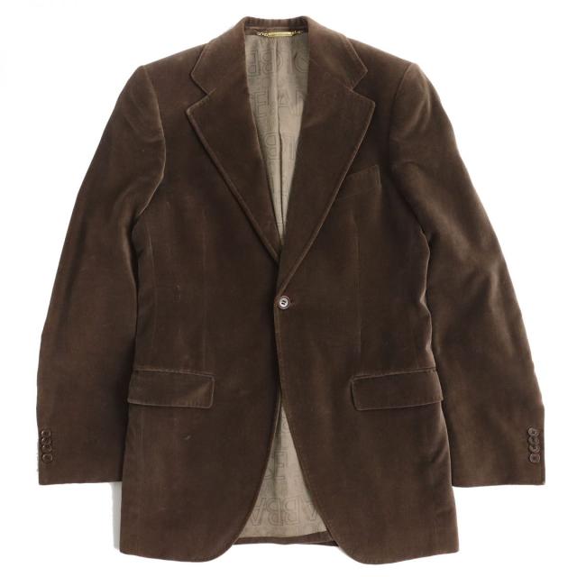 良品△正規品 黒タグ ドルチェ＆ガッバーナ 裏地総柄 ベロアジャケット/シングルジャケット ダークブラウン 44 メンズイタリア製の通販は