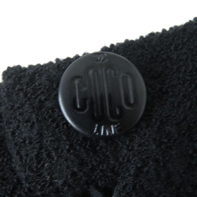 美品◎正規品 フランス製 CHANEL シャネル 08C P32374 レディース 単色ツイード 台形スカート／ミニスカート ブラック 黒 36 裏地シルク