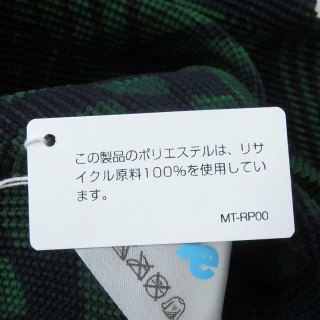 未使用品★正規品 me ISSEY MIYAKE ミーイッセイミヤケ MI53FJ531 総柄プリント ハイネック ワッフル カットソー レディース 緑×紺