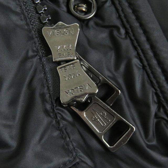 【ドンドン見直し】美品□モンクレール HERMINIER ロゴレザーワッペン WZIP キルティングダウンジャケット/ブルゾン 黒 0 正規品 メンズ ドンドン見直し】美品□モンクレール HERMINIER ロゴレザーワッペン