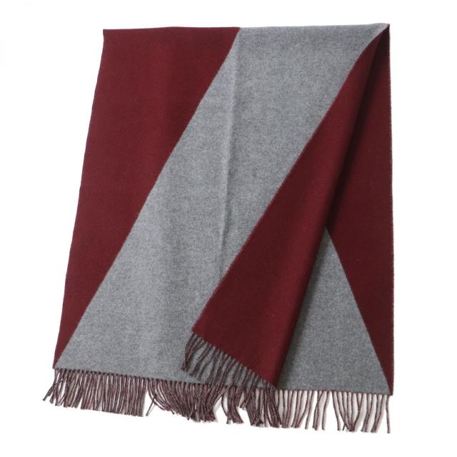 美品 HERMES エルメス カシミヤ ストール マフラー ショール ボルドー 美品 HERMES エルメス カシミヤ ストール マフラー ショール ボルドー