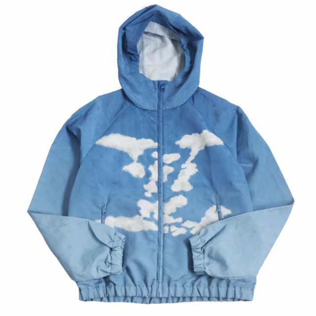 極美品□20AW ルイヴィトン 1A8A7M モノグラム クラウズ 雲柄 ZIPUP フーデッド ウィンドブレーカー/ブルゾン ライトブルー 46 伊製 正規品の通販は