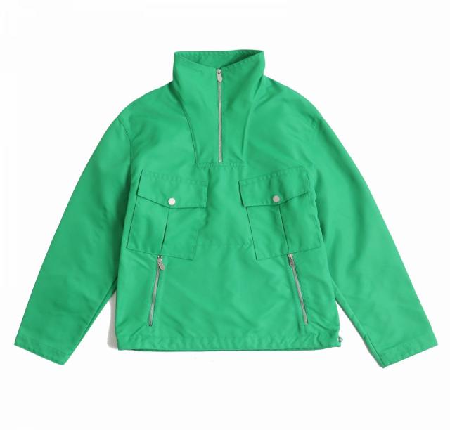 【ドンドン見直し】極美品△正規品 エルメス 2022年 セリエボタン付き ハーフジップ プルオーバーシャツ グリーン 46 メンズ フランス製