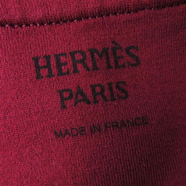 HERMES - 極美品◎正規品 仏製 HERMES エルメス 20SS レディース Couvertures et tenues 馬着 コットン100％ 半袖 Tシャツ／カットソー ボルドー 34 極美品◎正規品 仏製 HERMES エルメス 20SS レディース