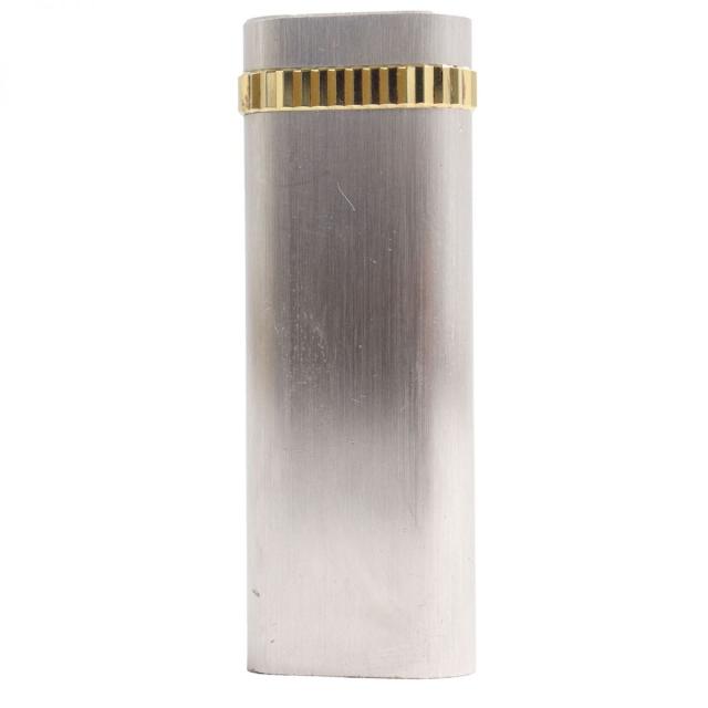 美品●Cartier カルティエ オーバル ヘアライン ローラー式 ガスライター シルバー×ゴールド スイス製 メンズ 着火確認済みの通販はライター