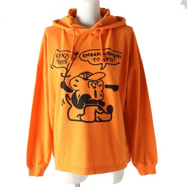 未使用品△正規品 KENZO ケンゾー 23SS FD52TS0324SE BOKE BOY TRAVELS プルオーバー フーディー パーカー オレンジ S 定価48 タグ付