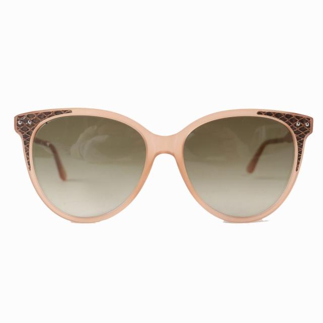 【ドンドン見直し】極美品△ボッテガヴェネタ BV0119S パイソンレザー使い キャットアイ サングラス ピンクブラウン系 55□16-145_2