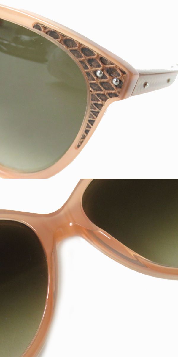 【ドンドン見直し】極美品△ボッテガヴェネタ BV0119S パイソンレザー使い キャットアイ サングラス ピンクブラウン系 55□16-145_7