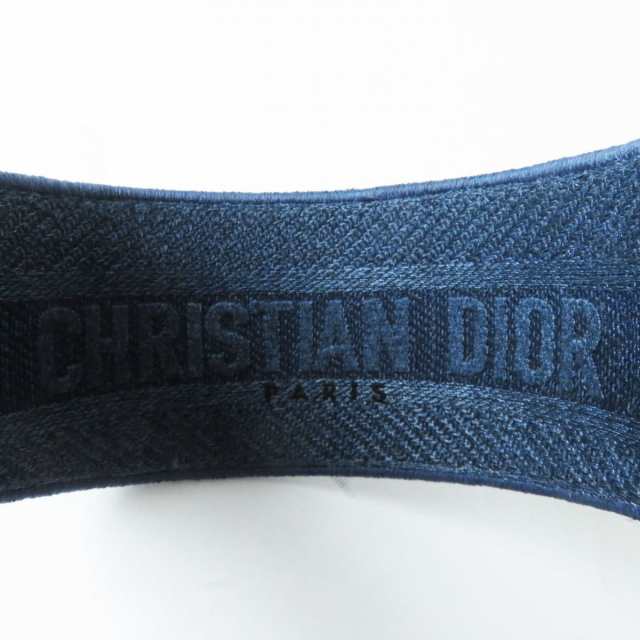 極美品◎可愛い♪ Christian Dior クリスチャンディオール 12DFW986X134 レディース デニム カチューシャ 総柄 インディゴブルー