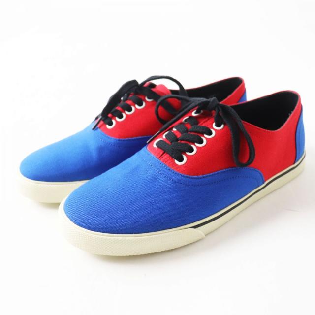 未使用品◎スペイン製 CELINE セリーヌ 400A11 レディース キャンバス ローカット スニーカー トリコロールカラー 39 箱・保管袋・替紐付きの通販は 17,094円