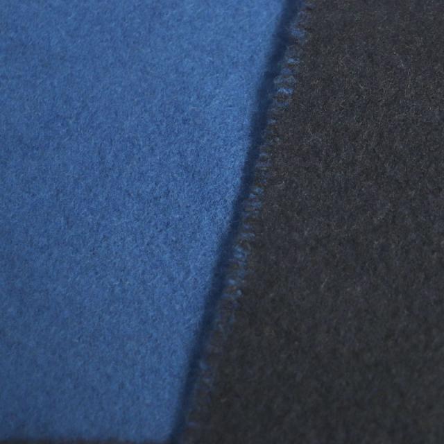 美品▽HERMES エルメス カザック バイカラー フリンジ付き カシミヤ100