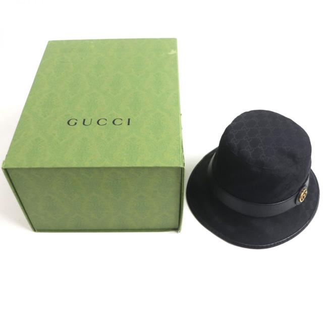 GUCCI(グッチ) ハット M 58cm ダブルG付き GGキャンバス バケット