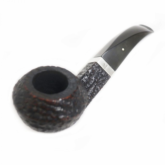 良品□dunhill/ダンヒル SHELL BRUYERE 4108 ロゴ入り ウッド パイプ 喫煙具 ダークブラウン×ブラック イングランド製 メンズ オススメ