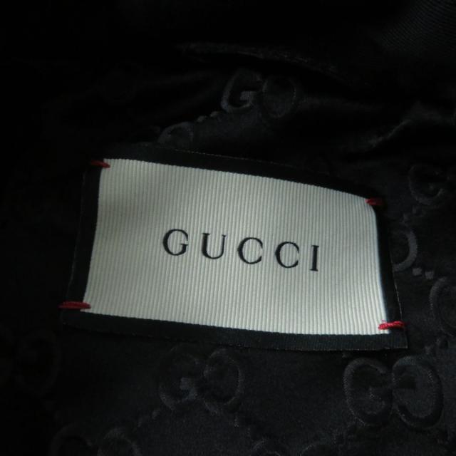 極美品★2020年 正規品 GUCCI グッチ 619324 ビジュー装飾 裏地GG柄 ロング丈 ベルテッドコート レディース 黒 伊製_8
