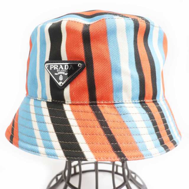 見事な 美品□2021年製 PRADA/プラダ 2HC137 トライアングルロゴ/三角 帽子
