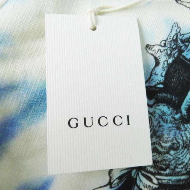 GUCCI - 未使用品◎正規品 イタリア製 GUCCI グッチ 600976 キッズ 半袖 スウェット パーカー ホワイト×ブルー系 子供服 サイズ：24M タグ付き 未使用品◎正規品 イタリア製 GUCCI グッチ 600976 キッズ 半袖