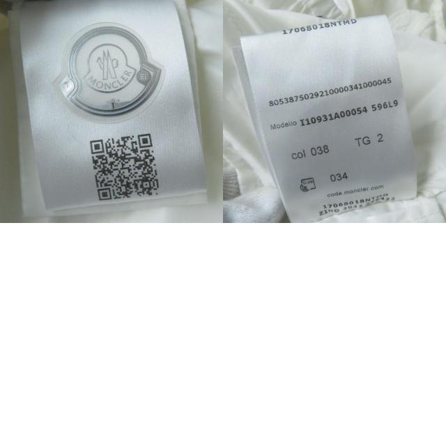 MONCLER - 極美品☆正規品 MONCLER モンクレール 23SS PARTIE ロゴワッペン付 フード付き ZIP UP ブルゾン ホワイト 2 レディース イタリア製 極美品☆正規品 MONCLER モンクレール 23SS PARTIE ロゴワッペン
