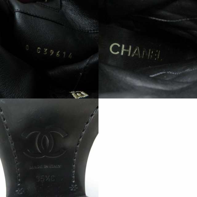 美品☆22AW CHANEL シャネル G39614 ココマーク付 レザー使い チャンキーヒール ツイード ロングブーツ レディース ブラック 35  1／2 伊製の通販はau PAY マーケット - 衣類＆ブランドリサイクルGREEN | au PAY マーケット－通販サイト