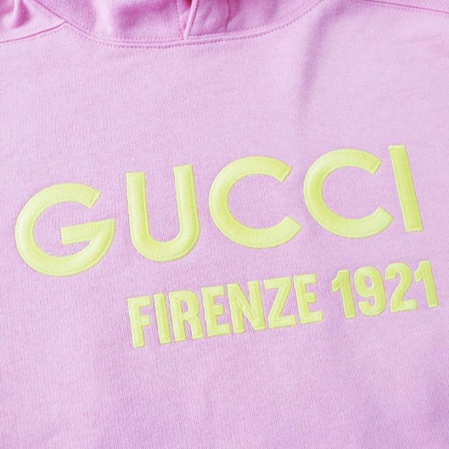極美品◎正規品 イタリア製 GUCCI グッチ 23AW 765384 レディース エンブロイダリークロップド プルオーバーパーカー ピンク×イエロー M 極美品◎正規品 イタリア製 GUCCI グッチ 23AW 765384 レディース エン
