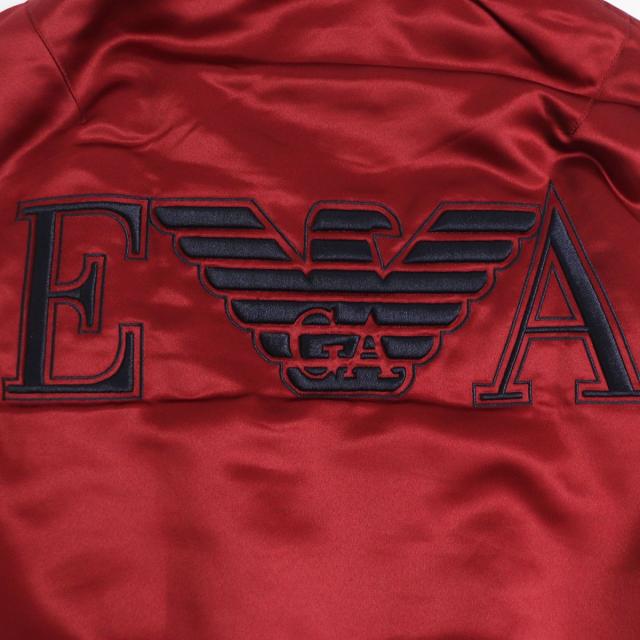 美品□2019年製 黒タグ エンポリオアルマーニ バックロゴ刺繍 レイヤードデザイン WZIP フーデッド 中綿ベスト/ジレ レッド 50 正規品の通販は 美品□2019年製 黒タグ エンポリオアルマーニ バックロゴ刺繍 レイヤードデザイン WZIP フーデッド 中綿ベスト/ジレ レッド 50 正規品の通販は