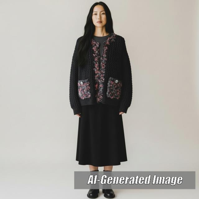 極美品◎正規品 シャネル P72932 レディース ココマークボタン ミックスニット使い カシミヤ100％ ニットカーディガン 灰×マルチ 34／36 CHANEL（シャネル） 極美品◎正規品 P72932 ココマークボタン ミックス