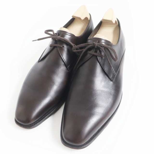 美品□JOHN LOBB/ジョンロブ 8000ラスト ARCHER プレーントゥ レースアップ レザー ドレスシューズ ダークブラウン 7 イングランド製