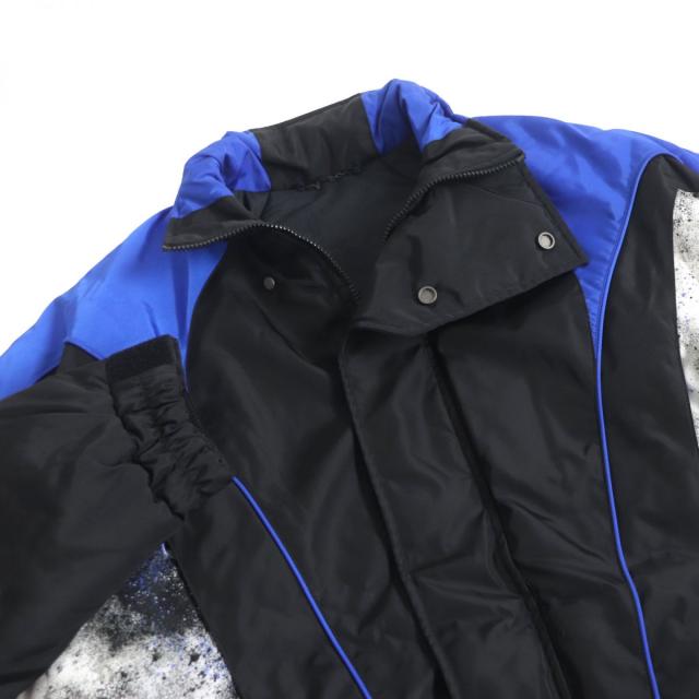 極美品□20SS ルイヴィトン 1A63FQ モノグラム スプレー WZIP パテッドブルゾンジャケット 黒×青 48 伊製 正規品_2