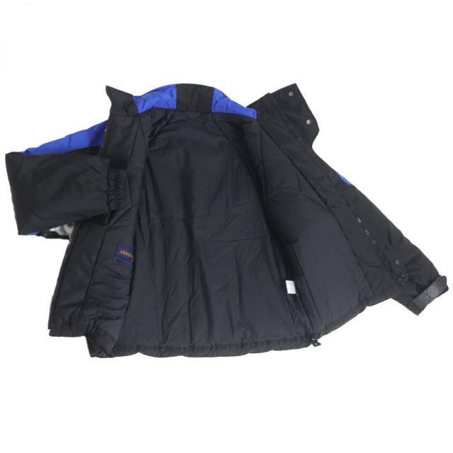 極美品□20SS ルイヴィトン 1A63FQ モノグラム スプレー WZIP パテッドブルゾンジャケット 黒×青 48 伊製 正規品_3