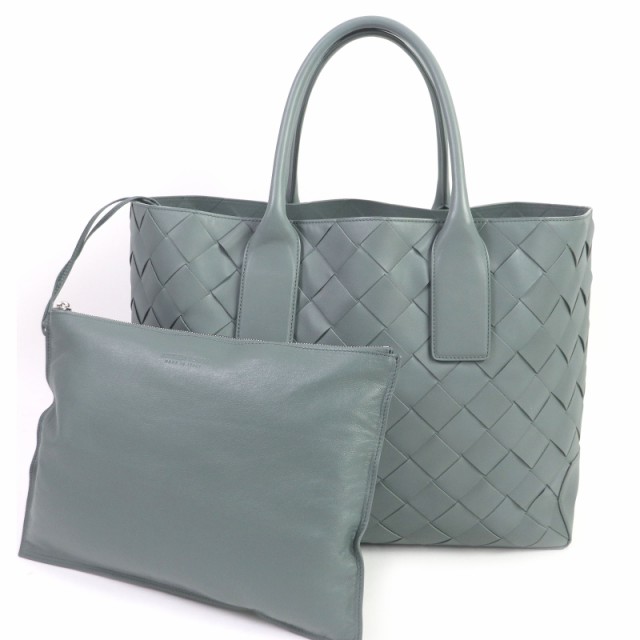 美品 BOTTEGAVENETA ボッテガヴェネタ 629888 イントレチャート ポーチ付き レザートートバッグ ブルーグレー系 イタリア製  メンズの通販はau PAY マーケット - 衣類＆ブランドリサイクルGREEN | au PAY マーケット－通販サイト