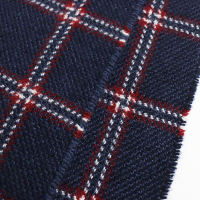 未使用品 Johnstons of Elgin ジョンストンズ カシミヤ100％ チェック柄 マフラー ストール ブルー レッド スコットランド製の通販は