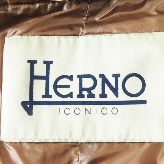 良品 Herno ヘルノ 2022年製 PI0505DIC AMELIA アメリア スタンドカラー ダウンコート ブラウン 38 正規品 レディースの通販は