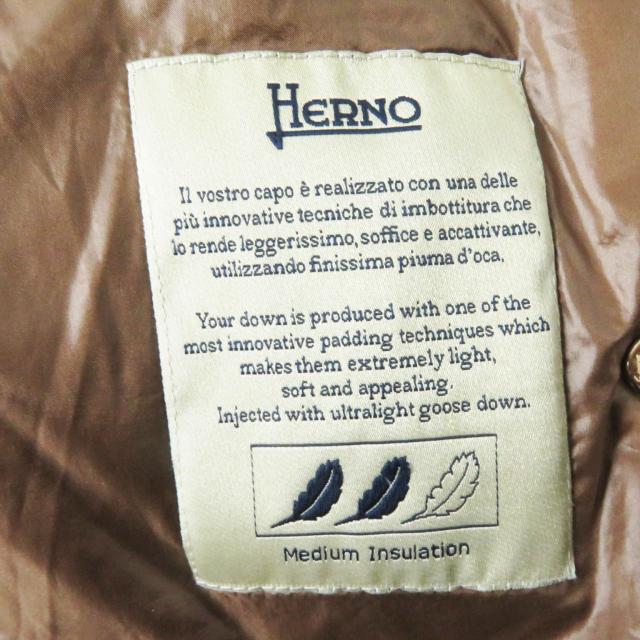 良品 Herno ヘルノ 2022年製 PI0505DIC AMELIA アメリア スタンドカラー ダウンコート ブラウン 38 正規品 レディースの通販は