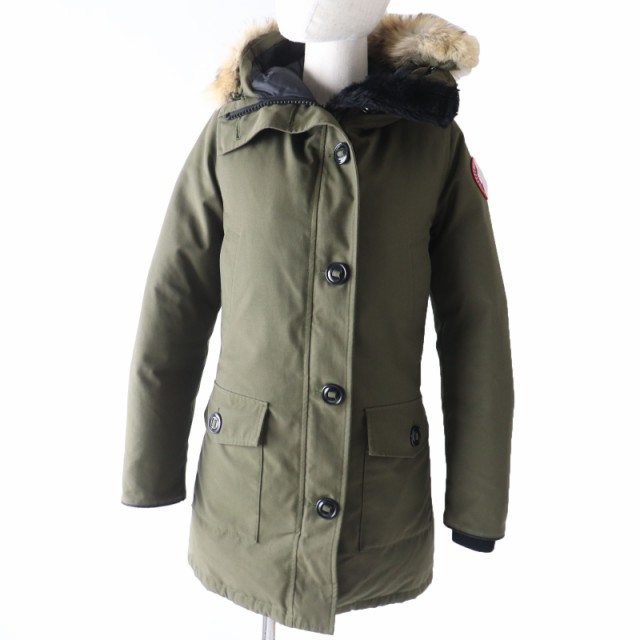 良品 CANADA GOOSE カナダグース 2603JL BRONTE PARKA ブロンテ パーカー ファー・フード付 ダウンコート カーキ XS 国内正規品