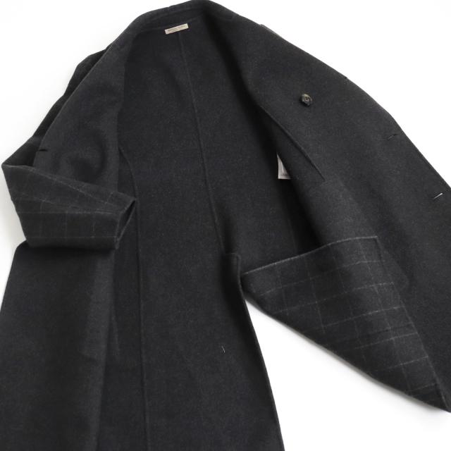極美品 ボッテガヴェネタ 17AW カシミヤ100% ダブルチェスターコート グレー 46 ハンガー・ガーメント付 伊製 正規品_3