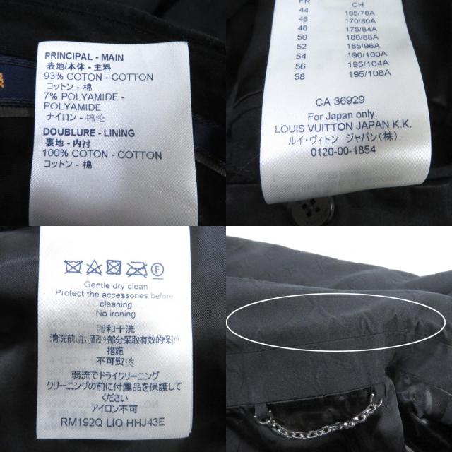 美品 LOUIS VUITTON ルイヴィトン 19AW モノグラムエンボス ピークドラペル ダブルブレスト スーツ ブラック 48 伊製 正規品 メンズ