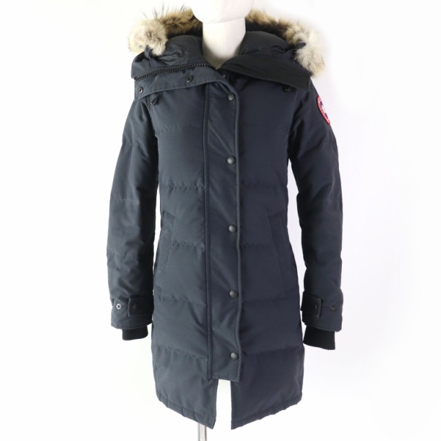 良品 CANADA GOOSE カナダグース 2302JL MACKENZIE マッケンジー ファー・フード付 ダウンコート ネイビー XS 正規品 レディース