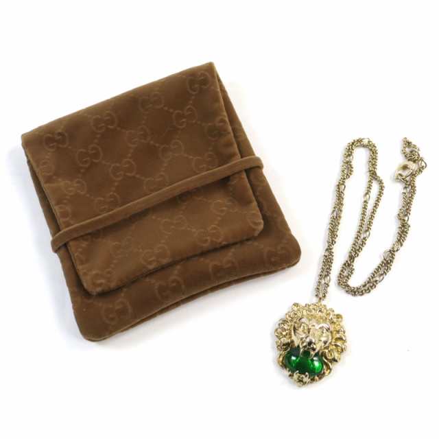 良品 GUCCI グッチ 412885 ライオンヘッド カラーストーン