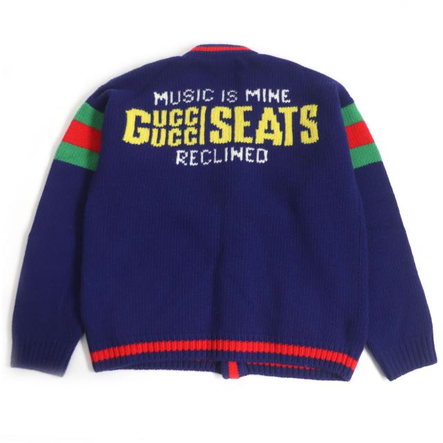 美品 GUCCI グッチ 676389 ウール 100周年記念 ロゴ入り ウェブ