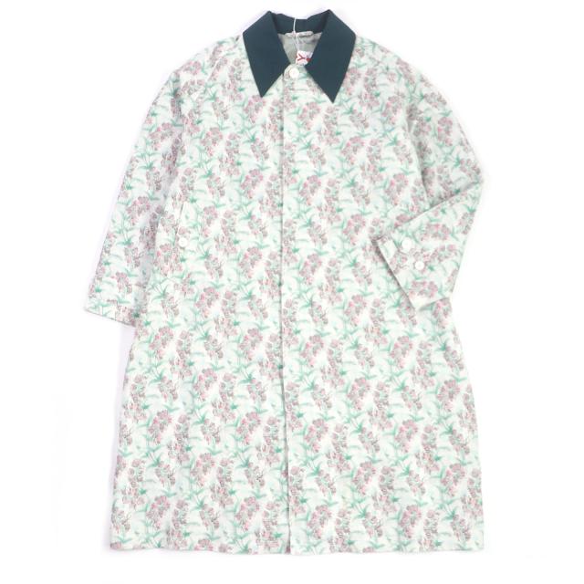 極美品 Charles Jeffrey LOVERBOY 20AW ラバーボーイ リネン フローラル柄 バルマカーンコート ステンカラーコート アイボリー系 XS メンズ