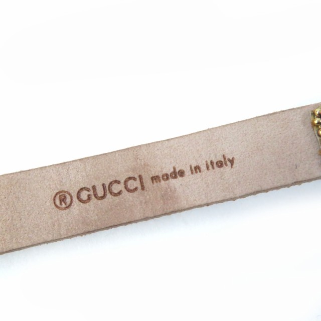 極美品☆GUCCI グッチ 648722 レザー ダブルG ラインストーン