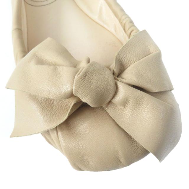 PRADA リボン付きバレエシューズ ベージュ